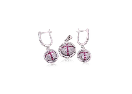 Rhodium Plated | CZ Studded Pendant Sets